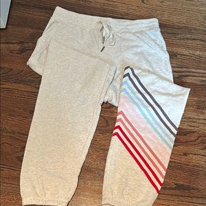 NWT PJ Salvage Joggers with Multicolor Stripes